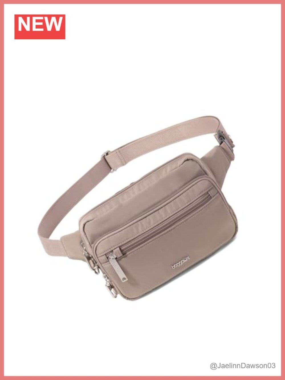 Anti-Theft Belt Bag with RFID Protection, Locking Zippers, Cut-Resistant Strap,